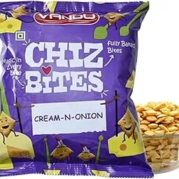 VANDU CHIZ BITES Fully Baked Cheeseling Nibbles - Irresistible Snack Delight (Cream & Onion Flavor, 135 g (Pack of 5))-picture-10