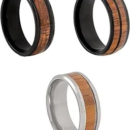 qiroko Prime Forge Collection | Stainless Steel Band Ring Combo Rings Set For Men And Boys | Silver and Black Colour | Anniversary Birthday Gifts-picture-39