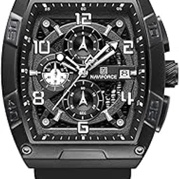 naviforce NF8052 Luminous Hollow Dial Barrel-Shaped Silicon Strap Sports Watch-picture-36