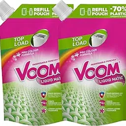Voom Liquid Matic Top Load Laundry Detergent Refill Pouch - 1L (Pack of 2) | Pro Colour Formula | 70% Less Plastic | Fights Shrinkage & Stains | Long-Lasting Freshness-picture-55