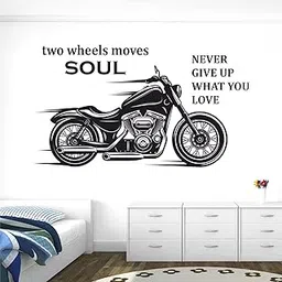 StickMe 'Two Wheeler Four Wheeler - Motivational - Quotes - Wall Sticker' -SM950 (Multi Colour, Vinyl - 105cm X 50 cm) image 1