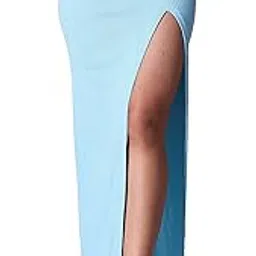 popwings Casual Solid Self Design Rib Long Slit Skirt for Women - Latest Stylish Summer Skirt-picture-12