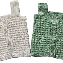 The Baby First Box Handmade Baby Wool Sweater for New Born Baby|0-3 Months| (Pack of 2) (Green & Cream)-picture-21