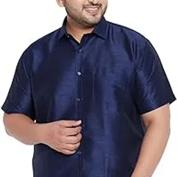 vastramay plus Men's Silk Blend Ethnic Shirt-picture-50