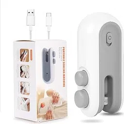 WOTOFY Portable Mini Sealing Machine 2 in 1 USB Rechargeable Magnetic Heat Sealing & Cutting Bag Sealer, Handheld Packet Sealer, Plastic Bags Sealing Machine Home and Kitchen Acessories Item-picture-43
