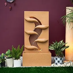 EXPLEASIA Contemporary Leaf Indoor Water Fountain,Water Fountain for Garden, Water Fountain for Living Room, Water Fountain for Home vastu, Fountain for Home décor Waterfall (Beige) (87X28x46 cm)-image-95