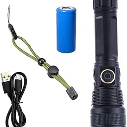 Rechargeable 5 Mode led 80W MZ LED Long Range Distance Torchlight(Black)-image-9