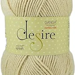 Ganga Acrowools Acrylic Desire Hand Knitting and Crochet Yarn. Pack of 1 Ball - 100Gms. Shade No - Dsr002, Beige-picture-25
