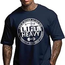 peppyzone Men's Gym Workout Printed Oversized T Shirts for Men-picture-17