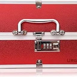 URGE Vanity Box for Women Makeup Organizer Box Clip-and-Go Makeup Bag with Elegant Closure Professional Travel Makeup Case Portable Artist Cosmetic Brush Organizer Storage Bag |(Red)-image-0
