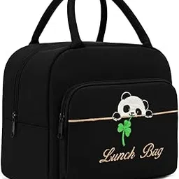 ECOCARRY Stylish Lunch Bag for Kids Boys Girls & Adults | Cotton Tiffin Lunch Box Handbag for Men & Women | Cute Panda Insulated Carry Bag for School, Office, College, Travel & Picnic-picture-24