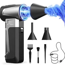 Compressed Air Duster Mini Blower Turbo Fan, CAMCAMP 3 Gear Adjustable 160000RPM Electric Air Duster, Keyboard Cleaning Kit, Rechargeable Cordless Air Blower for Car/PC Electric Devices Cleaning-image-41