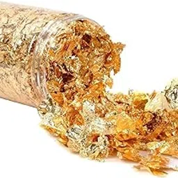 Gold Flakes for Resin, A.K Gold Foil for Nails, Gold Foil Flakes Imitation Gold Leaf for Jewelry Resin, Nails and Jewelry Making, 15 Grams-picture-43