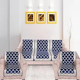 Nendle Modern Velvet Sofa Covers 3 Seater and 2 Seater Combined Sofa Seat and Back Cover|Anti-Slip Sofa Covers for Living Room (Navy Blue, Pack of 3)-image-43