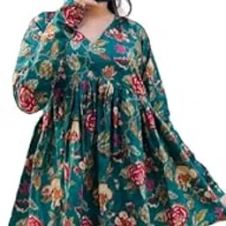 wings afar Women's Floral Print V-Neck Top with Multicolor Pattern, Long Sleeve, Empire Waist, Casual Style-picture-32