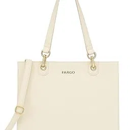 fargo Selene Ivory Tote Bag for Women | 16-Inch Laptop Compartment, RFID Pockets, Adjustable Dual Handles, Zip Closure | Premium Vegan Leather Office Tote | Made in India-picture-44