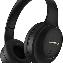 HAMMER Vibe ENC Bluetooth Headphone, 40mm Driver, Dual Pairing, 50hrs Playtime, Voice Assistant, BT V5.4, Game Mode, Soft Cushions, Lightweight Headphones for Music, Gaming and Calls (Black)-picture-13