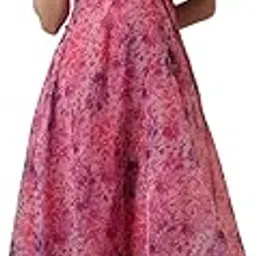 trend arrest.ed Women’s Floral Fit & Flare Midi Dress | V-Neck Organza Dress with Lining | Lightweight Spaghetti Strap Style for Brunch, Travel & Day Events-picture-42