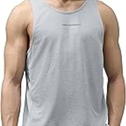 Mens Slim Fit Self Design Scoop Neck Gym Vest with Double Cool for Gym & Sports-image-33
