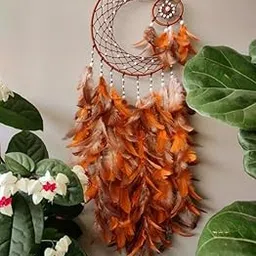 UVID Art and Craft Supplies Feather Dream Catcher (20 inch, Brown)-picture-25