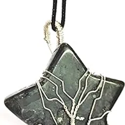 astroghar Natural Larvakite Crystal Star Shaped Crystal Pendant For Men & Women-picture-17