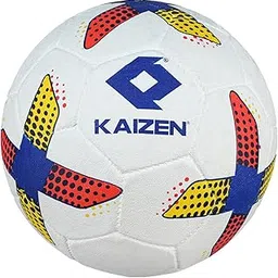 KAIZEN Tornado Soccer Ball, White with Red Yellow Blue Design, Professional Training Football-picture-22