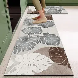Dratal Premium Anti-Fatigue Kitchen Rug Set of 2, Washable Rubber Backing Mats for Hallway, Living Room, and Kitchen Floors, Non-Skid Runner Rug (120 X 40cm & 60 X 40cm) (DT-06)-picture-57