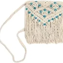 thetopknott The TOP Knott Women's Handmade Macrame Sling Bag – Full Size Stylish Boho Handbag | Purse with Unique Patterns | Elegant Shoulder Bag for Daily & Casual Use Beige-picture-37