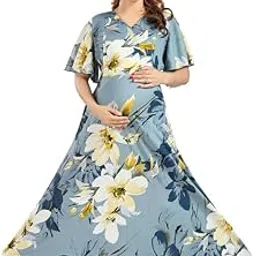Women's Rayon Maternity Dress/Pregnancy Dress/Easy Breastfeeding Dress/Western Dress with Zippers for Nursing Pre and Post Pregnancy Empire Kurti Style-image-62