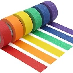 Colored Masking Tape,Colored Painters Tape For Arts & Crafts, Labeling or Coding - Art Supplies For Kids - 6 Different Color Rolls - Masking Tape 1 Inch x 13 Yards (2.4cm X 12m)-image-36