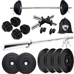 BULLAR Home Gym Set, Home Gym Combo, Home Gym Equipments for Men, Home Gym Kit with 16Kg Weight Plates, 5ft Straight Rod, 1 Pair Dumbbell rods & Accessories-picture-14