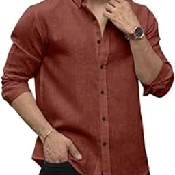 Men's Solid Linen Cotton Shirt_Casual_Plain_Full Sleeve_Summer-Regular Fit_Men Stylish Shirt_DARK-LINEN-01-picture-34