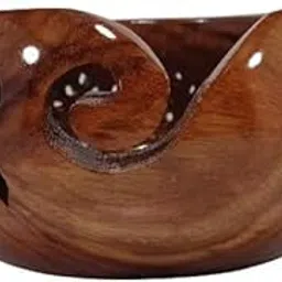 GURU JEE™ Handmade Wooden Yarn Bowl Wool Ball Holder Knitting Bowl Crochet Holder Gifts Showpiece (Natural_Brown_Jali_2) (1 Piece)-image-62