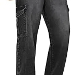 neostreak Men's Loose Baggy Fit Washed Cargo Jeans with 6 Pockets Non-Stretchable-picture-21
