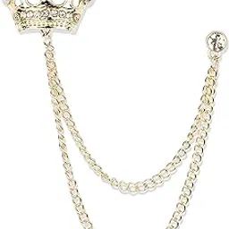 panjatan Men's Royal Crown Brooch with Golden Chain – Elegant Lapel Pin for Suit, Blazer, Coat & Casual Wear – Stylish Fashion Accessory-picture-43