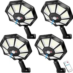 Solar Lights Outdoor Waterproof, 6500K 168 LED Flood Lights Outdoor Motion Sensor, Dusk to Dawn Solar Outdoor Lighting, Solar Powered Street Light with Remote for Outside Parking Lot Pool Yard, 4-Pack-image-83