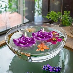 IRIS wax Homefragrances Aromatic Floating Candle- Pack of 2- Damask Rose- 40g Each(Set of 2) (Lavender)-picture-19
