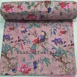 TI AMO Handmade Multi Color Printed Kantha Quilt 90x108 Inch Kantha Coverlet Throw Kantha Gudari-picture-40