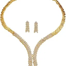 shining diva fashion Latest Stylish Design Fancy Wedding Necklace Jewellery Set for Women (16128s)-picture-33