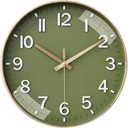 TEKCOOL Plastic Digital Wall Clock 12" Silent Quartz Decorative Latest Non-Ticking Classic Clock Battery Operated Round Easy to Read for Room/Home/Kitchen/Bedroom/Office/School (Mehendi).-image-35