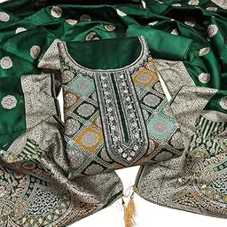 varni fabrics: a lady's first love VARNI FABRICS Jacquard Dress Material for Women Geometric diamond Pattern Unstitched Woman Salwar Suit Dress Material With Jacquard Dupatta-picture-28