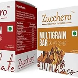Zucchero Multigrain Bar [Variety Pack of 10 Bars] - Dark Chocolate [5 Bars] + Choco Almond[5 Bars]-picture-20