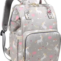 Lil Sprouts baby Diaper Bag for Mothers | Spacious Waterproof Backpack with Multiple Pockets to Easily Organise Baby Essentials, Various Sized Pockets (grey)-image-69