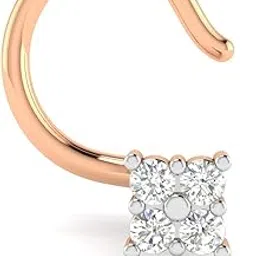avsar 18KT Rose Gold and Diamond Nose Ring for Women-picture-32