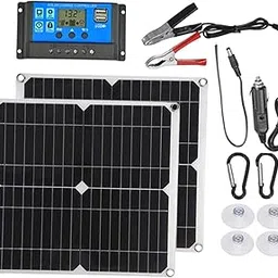 50 Watt Solar Panel Kit with USB Port High Efficiency Home 20A Controller-image-33