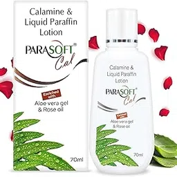 Parasoft Cal Calamine lotion Enriched with Aloe vera & Rose oil For Face & Body, Skin Rashes and Sunburn, Insect bites-70ML-picture-47