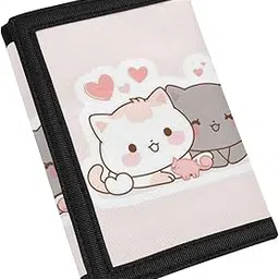 Kids Wallets for Boys Fashion Trifold Wallet for Girls, Cute Cat 1, one size, Minimalist-image-1