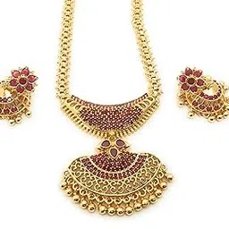 sasitrends One Gram Gold Plated Small Pendant Chain Necklace for Women and Girls-picture-54
