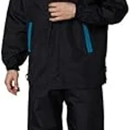 REAL Raincoat for Men Waterproof for Bike Riders | Adjustable Hood, Inner Pockets, Reflective Stickers | Textured Polyester Jacket, Pants | Lexus Zippers & Velcro lexus-image-40