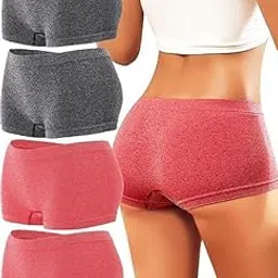 louryn koulyn Womens Boyshorts Underwear Seamless Boxer Briefs Full Coverage Soft Stretch Boxer Shorts for Women 4 Pack-picture-10